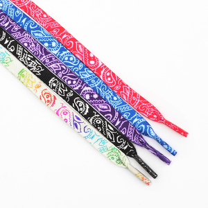 รองเท้าผ้าใบพิมพ์ลายดอกไม้เม็ดมะม่วงหิมพานต์,เชือกผูกรองเท้าอุปกรณ์เสริมแบบลำลองสำหรับเล่นกีฬาปี <span class=keywords><strong>AF1</strong></span>เชือกผูกรองเท้าพิมพ์ลายลูกไม้รองเท้า AJ แบบแบน - Product Image 5