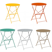 Ensemble de 3 pièces pour bistro et terrasse, table et chaises pliantes en acier, meubles d'extérieur pliants pour pelouse, cour, bistro, balcon, vert
