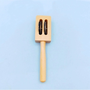 Cymbales en bois naturel en gros, plusieurs styles, 1/2/3/4/6 cymbales métalliques, instrument de percussion Orff pour la danse rythmique - Product Image 3