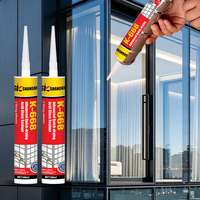 Sellador de Silicona Acética de Secado Rápido K 668, Transparente e Impermeable para Puertas y Ventanas de Vidrio, Gabinetes y Azulejos