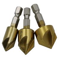 6Pc Hexagonal Menangani Titanium Berlapis Lima Edge Chamfering Alat Reaming Chamferer 12Mm 16Mm 19Mm Kayu Tempat facer Lengan