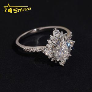 Hot Sale Fashion Design Pass Diamant Tester 925 Silber Oval Moissan ite Verlobung Ehering für Frauen - Product Image 2