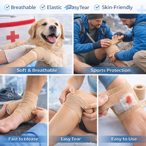 Bande de contention auto-adhésive élastique respirante pour premiers secours, usage vétérinaire et soutien des blessures sportives - Product Image 6