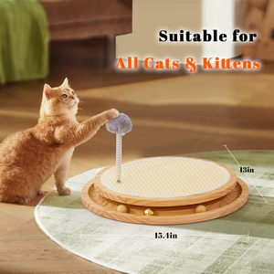Eco-Friendly RuiFan Cat Scratcher Sisal <b>Scratching</b> <b>Pad</b> Modern Wood Toy Interactive Ball Spring Mental Physical Exercise - Product Image 6