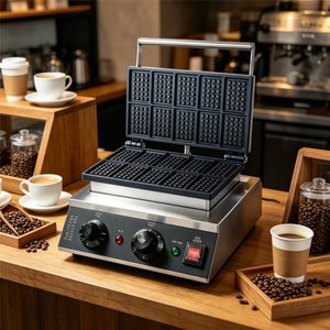Gaufrier électrique mini certifié CE Baishida, grille carrée classique, puissance 1,5 kW, 10 gaufres par lot, usage domestique et hôtelier - Product Image 4