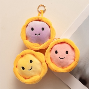 Breloque en peluche Kawaii en forme de <span class=keywords><strong>tarte</strong></span> aux œufs, croûte croustillante douce, visage mignon, logo personnalisé caramel, commande en gros, direct usine, OEM sucré - Product Image 6