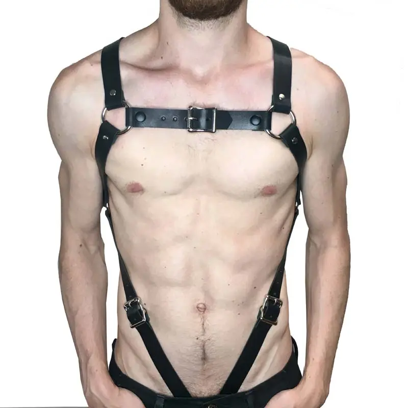 New Design Punk Leather Sexy Bondage Straps Body Harness Belt Body Fierce men's clothing