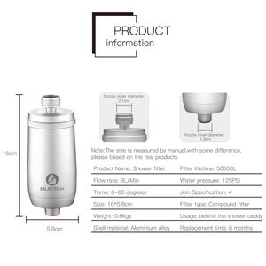 15 étapes écologique manuel chlore douche filtre à eau ioniseur ruban vitamine métal argent charbon actif fourni anglais - Product Image 3