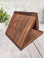 Table de chevet en bois massif, noyer, érable, support de signet élégant avec valet et triangle pour une lecture organisée