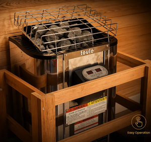 Moderna sauna eléctrica para exteriores de madera maciza de cedro rojo con puerta de vidrio y fácil operación para jardín o spa. - Product Image 4