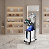 Appareil de soin du visage à l'oxygène et à l'eau 11 en 1, équipement multifonctionnel, machine de beauté à bulles d'oxygène noires, microdermabrasion hydro
