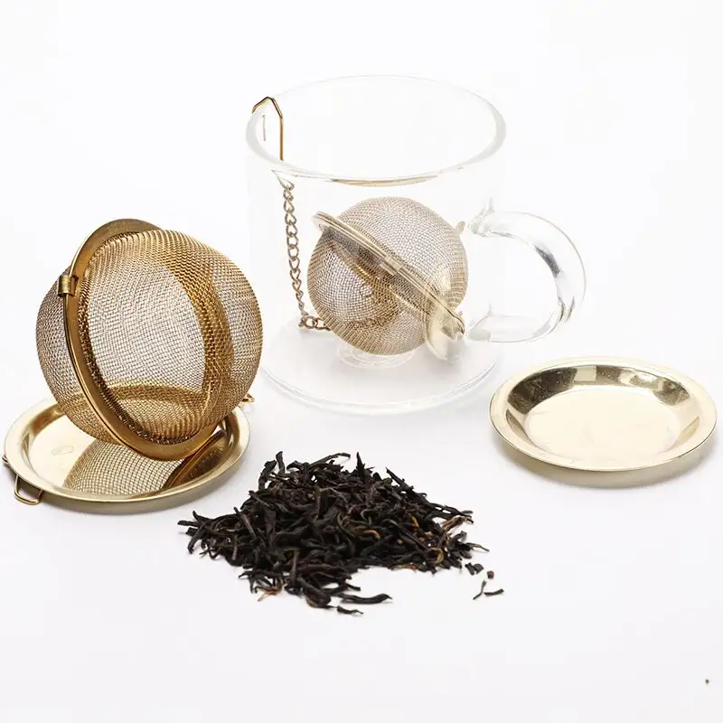 Infuseur à thé en feuille de maille en acier inoxydable de différentes tailles, passoire à boule, filtre à thé, infuseur à intervalle de thé