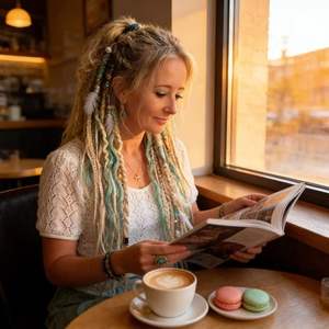 Queue de cheval élastique instantanée 22 pouces, extension de cheveux tressée à la main style bohème avec perles, fixation en une minute pour festival et usage quotidien - Product Image 4