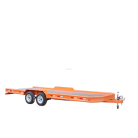 Remorque de voiture à double essieu robuste / Avec rampes de chargement pliables / Remorque à plateau plat