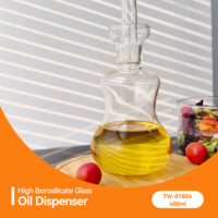 Bouteille Distributrice d'Huile en Verre Borosilicate Haute Qualité 470ml (15.8oz) pour Cuisine, à Trou Unique, OEM et ODM, Résistante à la Chaleur, Gadgets de Cuisine 202