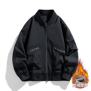 Logo personnalisé veste hommes col de baseball 2025 automne et hiver nouveaux hommes grandes poches coréen loisirs personnalité beau - Product Image 4