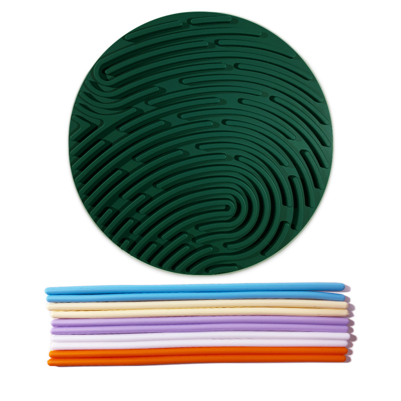 Foglio circolare in silicone bifacciale verde scuro