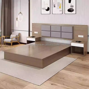Inexpensive Hotel Bedroom Furniture <b>Set</b> with Low Profile <b>Bed</b> Frame Nihtstands TV Cabinet & Wardrobe For 3 Star Hotel <b>Full</b> Room - Product Image 4