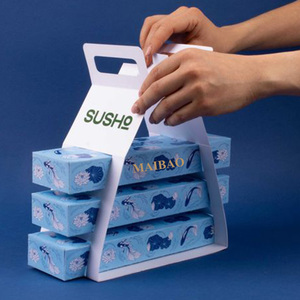 Venta al por mayor entrega caja de comida embalaje impresión <span class=keywords><strong>sushi</strong></span> para llevar alimentos embalaje fiambrera logotipo personalizado comida rápida para llevar caja de <span class=keywords><strong>sushi</strong></span> - Product Image 5