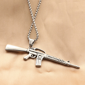 Collar con Colgante de Rifle de Acero Inoxidable, Estilo Punk Retro para Hombre, 280342 - Product Image 2