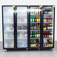 Kulkas Minuman Hitam dengan Pintu Kaca, Dapat Dikunci, Pintu Tutup Otomatis, Bahan Stainless Steel untuk Bar Pub