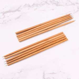 Crochet de <span class=keywords><strong>perruque</strong></span> professionnel pour aérer les perruques à dentelle frontale, aiguille à Long manche en bois avec support, 4 tailles différentes - Product Image 6