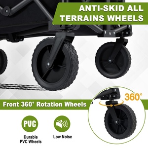 Carrito Plegable Resistente de 350 Libras, Carrito de Jardín con Ruedas Todoterreno, Carrito Utilitario Portátil de Gran Capacidad - Product Image 4