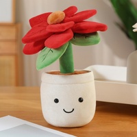 Offre Spéciale : Adorable Plante en Peluche Rose et Beige en Pot, Décoration de Bureau Mignonne pour la Maison