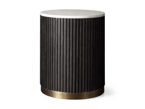 Nieuwe Aankomst Luxe Moderne Stijl Woonkamer Meubels Eiken Einde Tafel Met Ronde Marmeren Salontafel Houten Bijzettafel Thuis Gebruik - Product Image 6