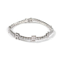 Chaîne tennis personnalisable avec nom, tendance, plaquée or 18 carats, cuivre incrusté de zircon, accessoires pour femmes