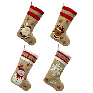 Wholesale Hanging Snowman Santa Sack Xmas Sublimation 2021 Christmas Stockings for Embroidery