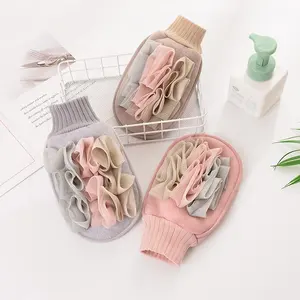 Spa Bath Mitt Body Peeling Gesichts schwamm Magic Shower Bad handschuh Handtuch Mit Doppelseitiger Waschlappen Dusch handschuh