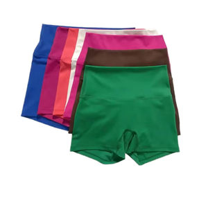 Nuovi Pantaloncini Sportivi <span class=keywords><strong>da</strong></span> <span class=keywords><strong>Donna</strong></span> a Vita Alta in Nylon, Traspiranti per Fitness, Ciclismo e Yoga - Product Image 2