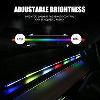Lumière ambiante décorative RGB à commande sonore multi-modes 64 couleurs pour voiture, bandes lumineuses en acrylique pour tableau de bord, lampe de décoration