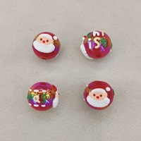 Perles de Noël en acrylique 16 mm opalescentes Père Noël, lot en vrac et perles en vrac en gros pour la fabrication de bijoux DIY et les fournitures d'artisanat