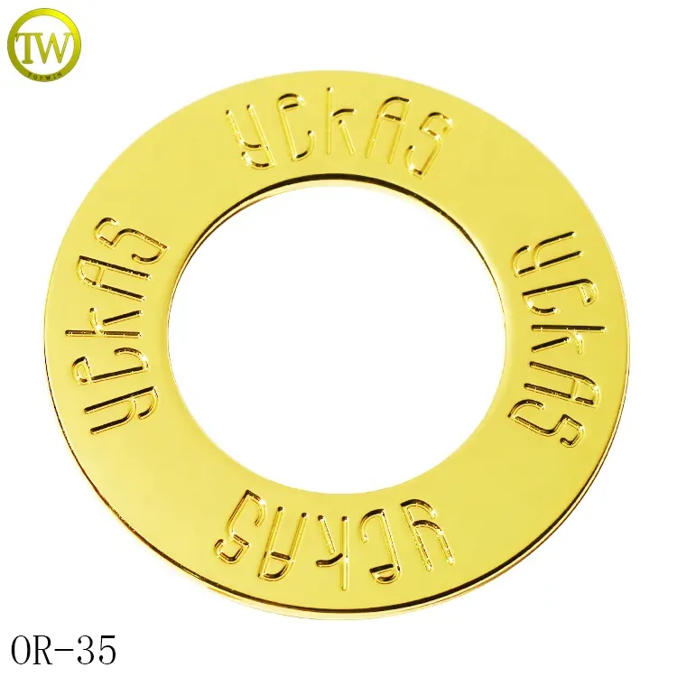 Good plating custom engraved name metal o ring swimwear accessory gold logo flat buckle clips for clothes