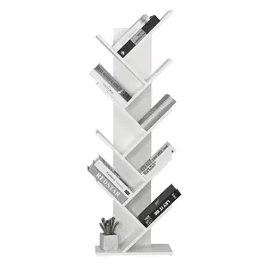 Wholesale new design bookcase, wooden bookcase tree bookcase, 9-layer CD storage rack magazine rack