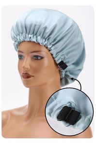 Bonnet en satin de soie double couche pour femme avec bande élastique réglable pour dormir - Portable, imprimé sur mesure avec votre marque - Product Image 3