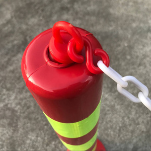 Poteaux anti-collision 75 cm, rouges et jaunes, réfléchissants, pour la sécurité routière, pour les routes urbaines, les chantiers de construction, les parkings - Product Image 2
