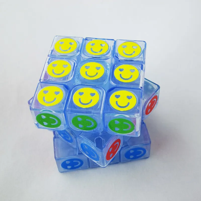 Transparentes 5,5 cm hochwertiges Smooth Magic Cube Spielzeug für Kinder Erwachsene Promotional Magic Cube