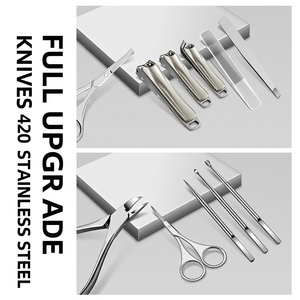 Juego de Herramientas Portátiles para Manicura y Pedicura, Kit de Cuidado de Uñas de Metal con Estuche con Cierre para Salón, Viajes y Uso Doméstico - Product Image 2