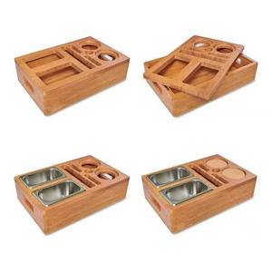 Bamboo Sofa Snack <b>Tray</b> Wooden Detachable 4-7 Compartments Rectangle Living Room <b>Storage</b> <b>Tray</b> For Drink Food - Product Image 4