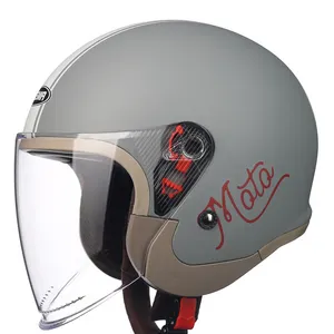 Hangzhou Motor Half Helmet Red Font Spray Paint Riding Protection Cover Half Face ECE Motorcycle Helmets With Anti fog Lens