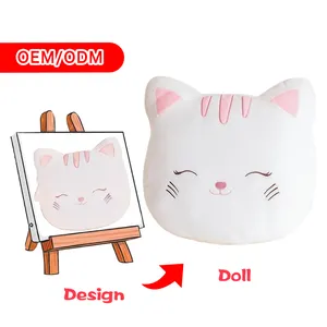 New Design Custom Plush Animal Toy Pillow Cat Sofa Cushion Kitty Plush Pillow Toy for Kids