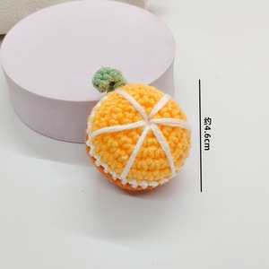 Accessoires pendentifs en coton crocheté faits main, porte-clés en peluche motif fruit d'orange de dessin animé, style coréen, DIY, pour l'examen d'entrée à l'université - Product Image 4