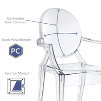 Chaises Ghost empilables en plastique de conception européenne pour banquets, dîners, événements, hôtels et réceptions - Vente en gros