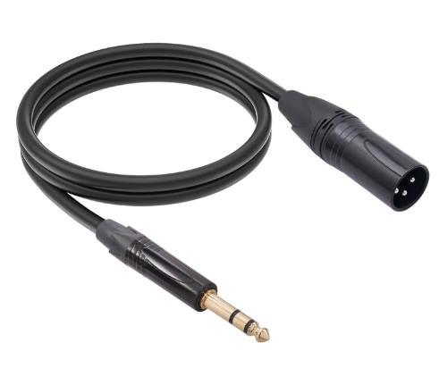 Cavo XLR maschio a jack stereo 6,35 mm nero
