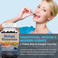 Échantillon gratuit extrait de shilajit gommes naturelles shilajit herb be bodywise pure himalayan shilajit gummies
