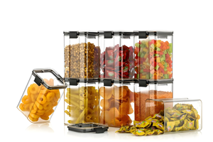 High Quality PET <b>Stackable</b> Space Saving Clear Plastic Kitchen Canisters for Kitchen Pantry Organization Modular <b>Storage</b> Solution - Product Image 2