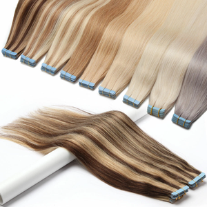 Extensioni per <span class=keywords><strong>capelli</strong></span> lunghi con nastro adesivo a doppia trama e punta spessa, 100% <span class=keywords><strong>capelli</strong></span> umani vergini brasiliani grezzi, da un singolo donatore, per tutti i colori - Product Image 1